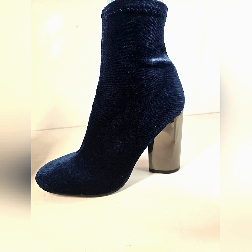 ALDO Blue Cassiedie Metallic Velvet Ankle Boots